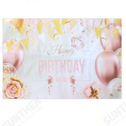 Happy Birthday Decorations Banner Large Rose Gold Balloons Backdrop Theme Poster Happy Birthday Decorations Banner Large Rose Gold Balloons Backdrop Theme Poster