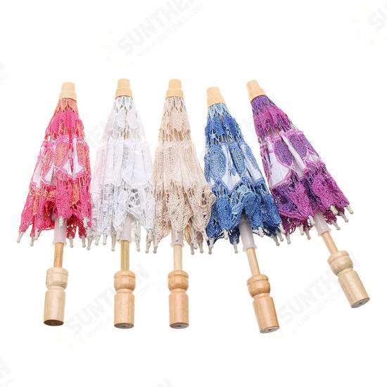 Lace Embroidered Umbrella Elegance Parasol For Party Bridal Wedding Decoration