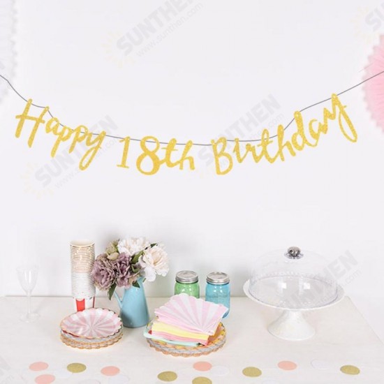 Twinkle Happy Birthday Banner Garland Age Hanging Gold Letters Decorations Bunting Flags Garland De