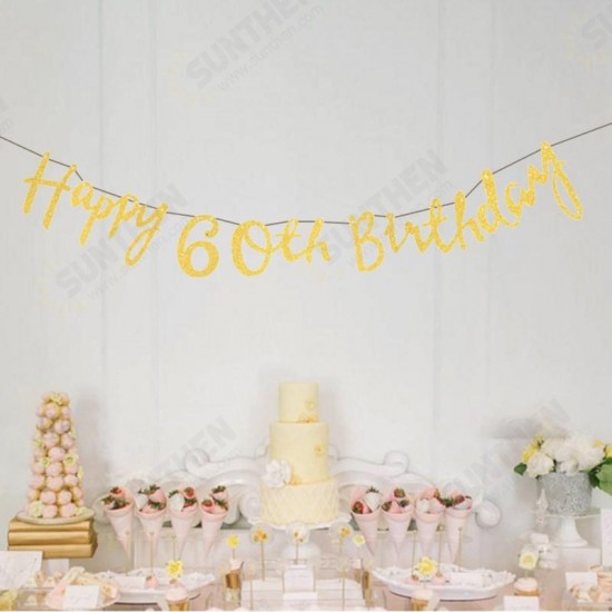 Twinkle Happy Birthday Banner Garland Age Hanging Gold Letters Decorations Bunting Flags Garland De