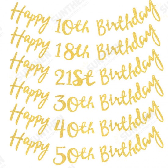 Twinkle Happy Birthday Banner Garland Age Hanging Gold Letters Decorations Bunting Flags Garland De