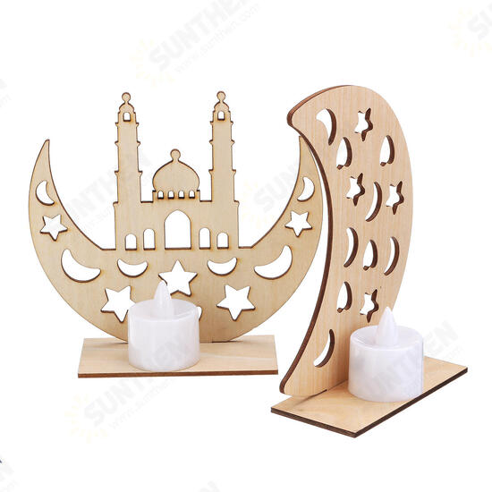 Wooden Lamp DIY Islamic Palace LED Decorations Desktop Gifts for Eid Mubarak