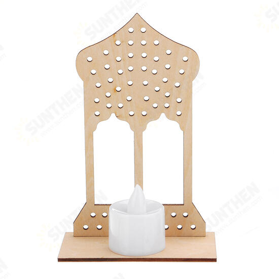 Wooden Lamp DIY Islamic Palace LED Decorations Desktop Gifts for Eid Mubarak