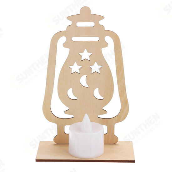 Wooden Lamp DIY Islamic Palace LED Decorations Desktop Gifts for Eid Mubarak