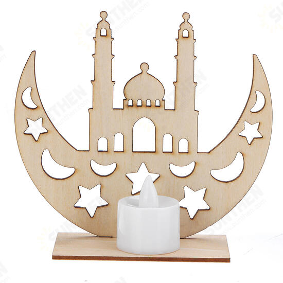 Wooden Lamp DIY Islamic Palace LED Decorations Desktop Gifts for Eid Mubarak