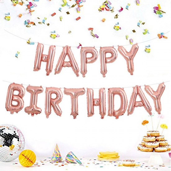 inchHappy Birthdayinch Aluminum Foil Balloon Confetti Birthday Decoration Set For Birthday Party Decoration Combination