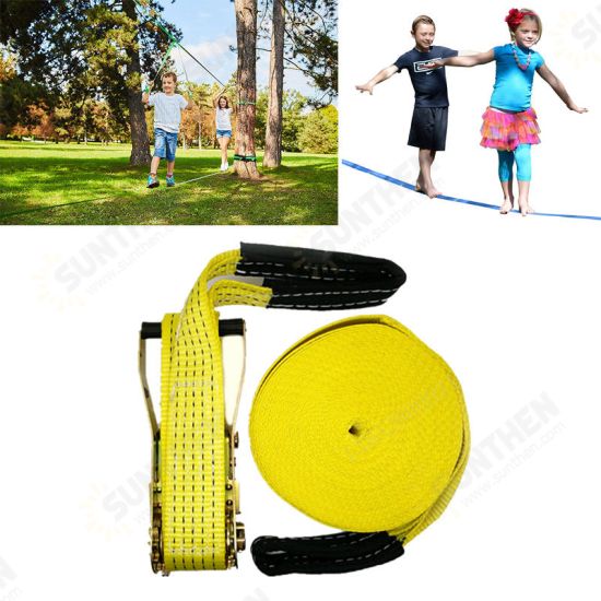 50ft Slacklines Outdoor Extreme Sport Balance Trainer Slackline Rope Sling For Kids And Adults