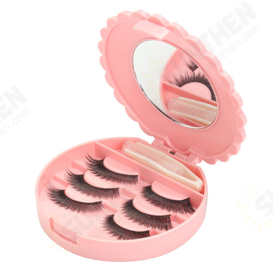 False Eyelash Set Fake Eyelashes Small Mirror Storage Box with Glue Tweezers