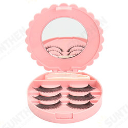 False Eyelash Set Fake Eyelashes Small Mirror Storage Box with Glue Tweezers False Eyelash Set Fake Eyelashes Small Mirror Storage Box with Glue Tweezers