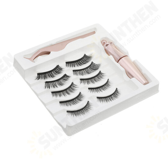 Magnetic Eyelashes 3D Mink Eyelash Magnet Eyeliner Mink Eyelash Waterproof Liquid Tweezers Set Long Lasting Eyelash