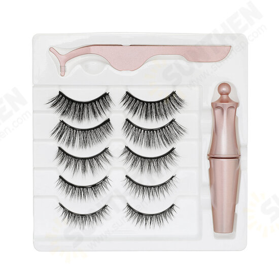 Magnetic Eyelashes 3D Mink Eyelash Magnet Eyeliner Mink Eyelash Waterproof Liquid Tweezers Set Long Lasting Eyelash