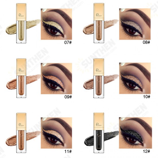 Pudaier Diamond Shimmer Eyeshadow Liquid Waterproof Eye Shadow Pen Glitter Smoky Eye Makeup Comestic