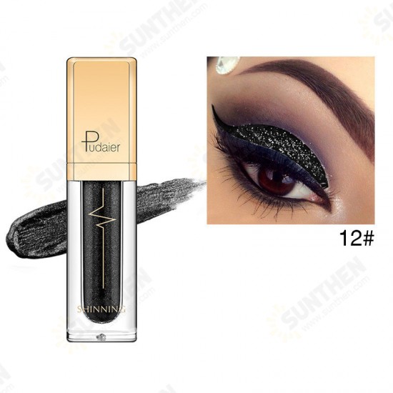 Pudaier Diamond Shimmer Eyeshadow Liquid Waterproof Eye Shadow Pen Glitter Smoky Eye Makeup Comestic