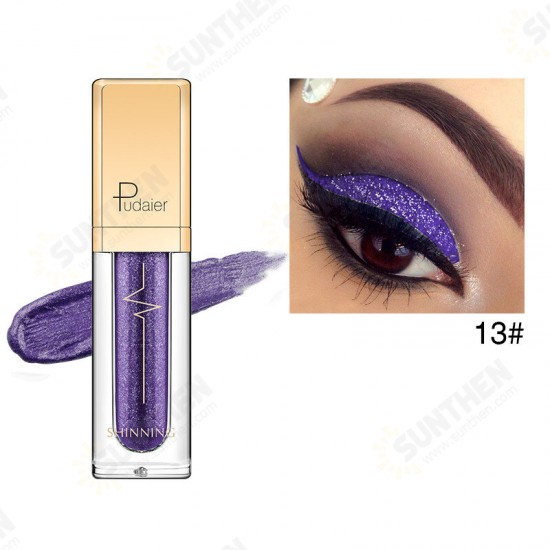 Pudaier Diamond Shimmer Eyeshadow Liquid Waterproof Eye Shadow Pen Glitter Smoky Eye Makeup Comestic