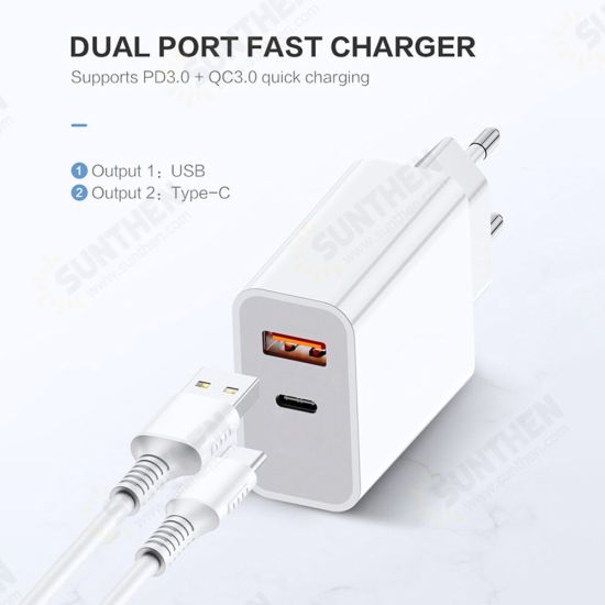 18W PD3.0 QC3.0 USB Charger Travel Charger Adapter Quick Charging EU/US/UK Plug for iPhone Samsung Galaxy Note S20 ultra Huawei Mate40 OnePlus 8 Pro