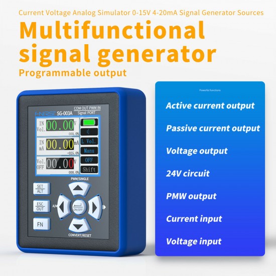 0-10V 4-20mA Adjustable PWM Signal Generator 3000mAh Large Lithium Battery Current Voltage Simulator Sources Calibrator Chargable