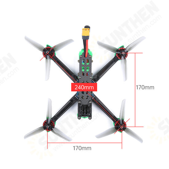 V2 5 Inch 6S Analog LED Version FPV Racing Drone BNF Caddx Ratel Cam 800mW VTX SucceX-E F4 Flight Controller 45A BLHeli_S ESC XING 2207 1800KV