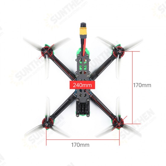 V2 5 Inch 6S HD LED Version FPV Racing Drone BNF Caddx POLAR VISTA SucceX-E F7 Flight Controller 45A BLHeli_S ESC XING 2207 1800KV