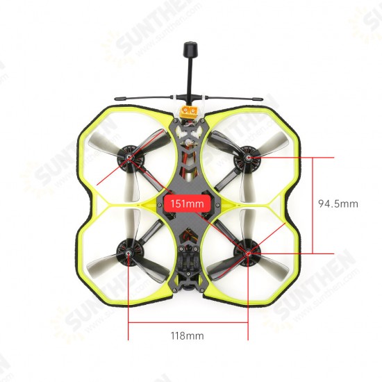 HD 3.5 Inch 4S Cinewhoop Yellow FPV Racing Drone BNF Nebula Nano Digital HD System 2203.5 3600KV Motor Beast AIO F7 45A FC ESC