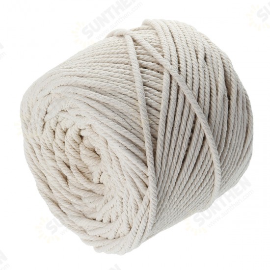 300M 4 Strands Braided Cotton Rope 5mm Twisted Cord Craft Rope Multifunctional Tools