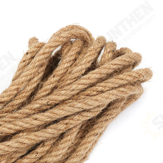 3m/10m/20m/50m Jute Rope for Decorations Garden Weddings Water Pipe Staircase Handrail Vase