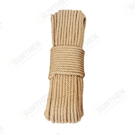 3m/10m/20m/50m Jute Rope for Decorations Garden Weddings Water Pipe Staircase Handrail Vase