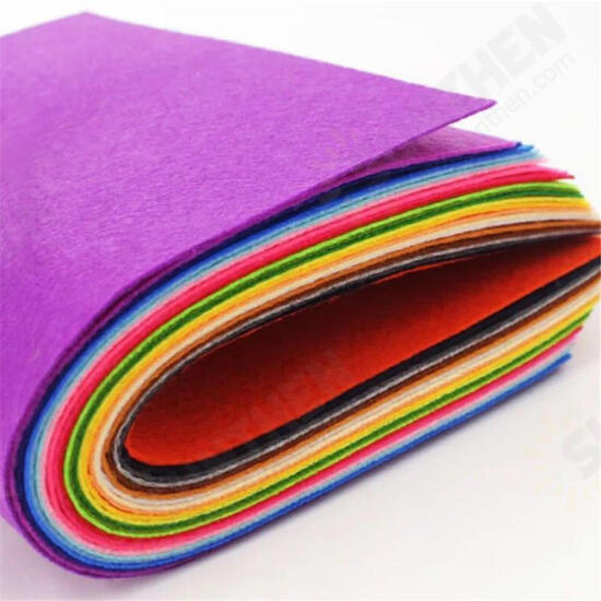 40Pcs 15x15cm Non-Woven Felt Fabric Polyester Cloth Felt Fabric DIY Bundle for Sewing Doll Handmade Craft