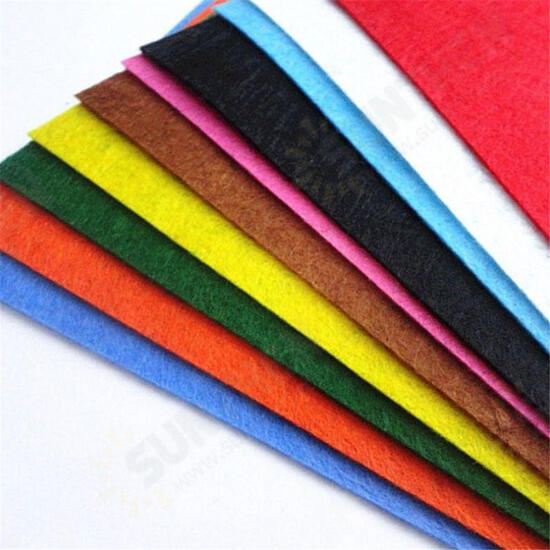 40Pcs 15x15cm Non-Woven Felt Fabric Polyester Cloth Felt Fabric DIY Bundle for Sewing Doll Handmade Craft