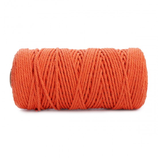 5 Color 3mm 100M DIY Long Macrame Colorful Cotton Twisted Cord Rope Hand Crafts String Braided Wire