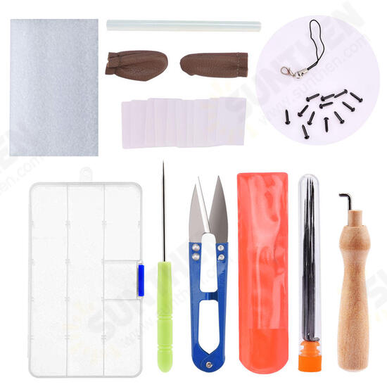 50 Color DIY Wool Felt Kit Needles Tool Set Handmade Needle Felting Mat Starter Fabric Sewing Kit for DIY Felting Craft Project