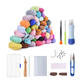 50 Color DIY Wool Felt Kit Needles Tool Set Handmade Needle Felting Mat Starter Fabric Sewing Kit w/ Felting Handle Clover