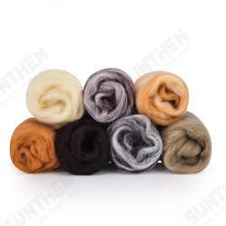 7 Colors Roving Wool Fiber DIY Needle Felt Handcraft Fluffy Soft Woolen Fiber Sewing Crafts Kit 7 Colors Roving Wool Fiber DIY Needle Felt Handcraft Fluffy Soft Woolen Fiber Sewing Crafts Kit