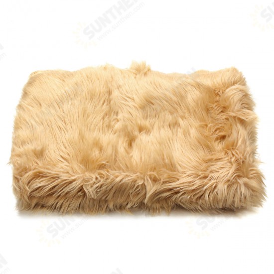 Faux Fur Fluffy Wool Rug Mat Hairy Sofa Floor Home Carpet