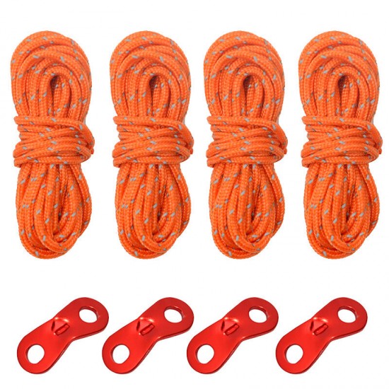 Outdoor Camping Tent Windproof Rope Canopy Nail Fixed Pull Rope Night Reflective