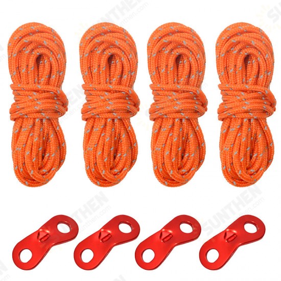 Outdoor Camping Tent Windproof Rope Canopy Nail Fixed Pull Rope Night Reflective