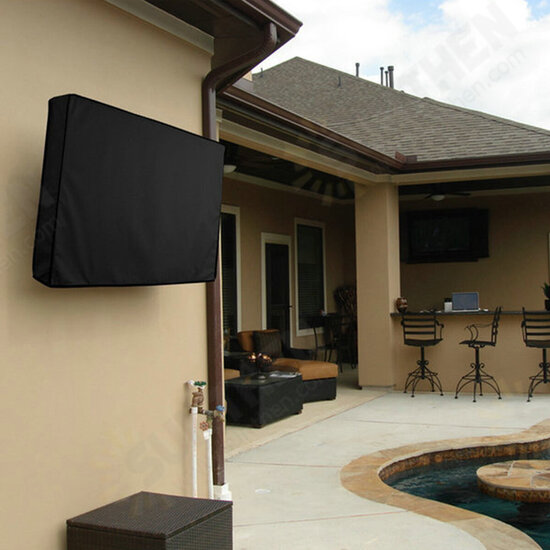 Outdoor Waterproof TV Cover Black Television Protector For 32inch to 70inch LCD LED