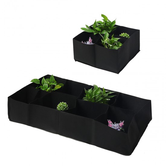 Sub-grid Garden Planting Bag Foldable Breathable Felt Flower Pots Container