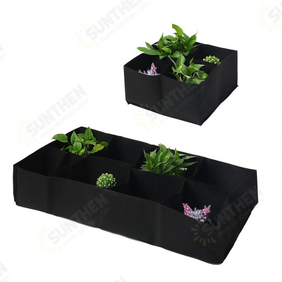 Sub-grid Garden Planting Bag Foldable Breathable Felt Flower Pots Container