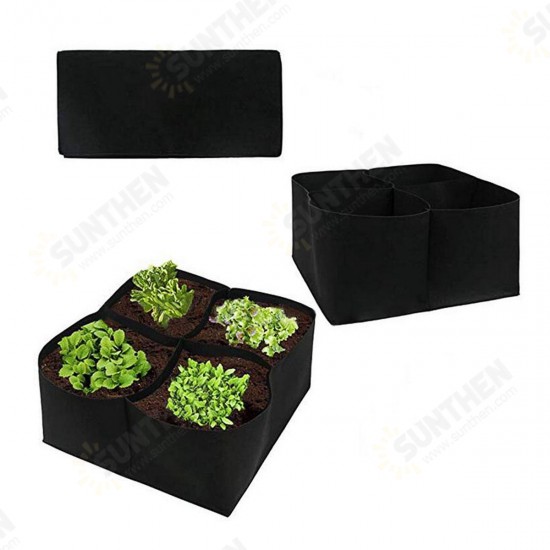 Sub-grid Garden Planting Bag Foldable Breathable Felt Flower Pots Container