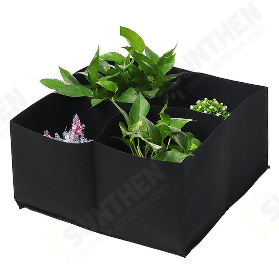 Sub-grid Garden Planting Bag Foldable Breathable Felt Flower Pots Container