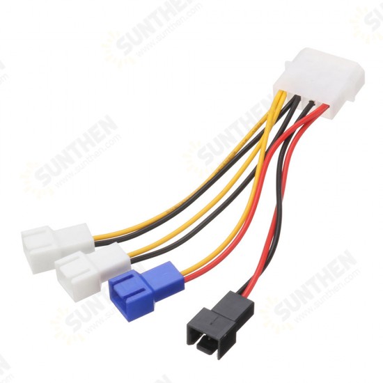 10cm Large 4 Pin IDE to 5V 12V 3 Pin CPU Cooling Fan Power Adapter Cable for Water Pump