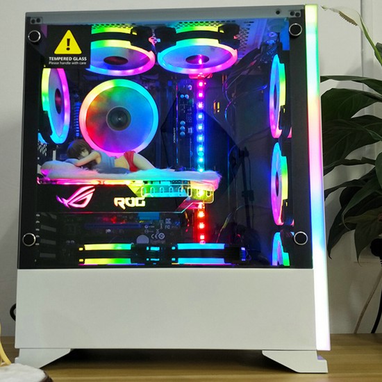 120mm Computer PC Cooler Cooling Fan RGB LED Multicolor-mode Quiet Chassis Fan With Controller