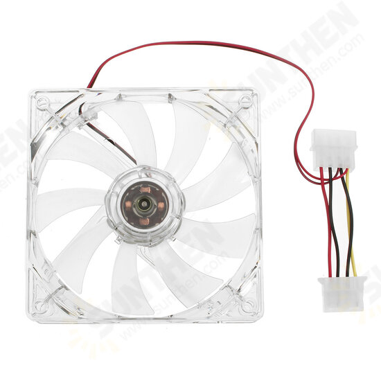 12V DC 4Pin 4 LED Light 120x120x25mm 1100PRM PC Computer Case CPU Cooling Fan