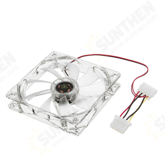 12V DC 4Pin 4 LED Light 120x120x25mm 1100PRM PC Computer Case CPU Cooling Fan