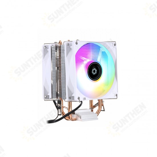 2 Heat Pipe RGB CPU Cooler Hydo Bearing For Intel LGA 775/1150/1151/1155/1156/1200/1366