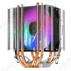 3Pin Four Heat Pipes Colorful Backlit CPU Cooling Fan Cooler Heatsink for Intel AMD