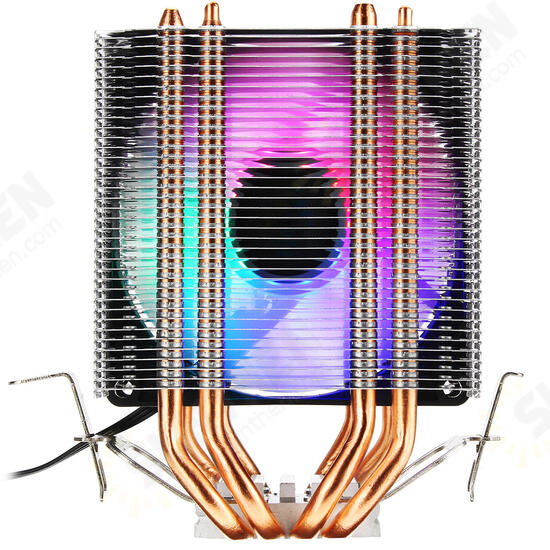 3Pin Four Heat Pipes Colorful Backlit CPU Cooling Fan Cooler Heatsink for Intel AMD