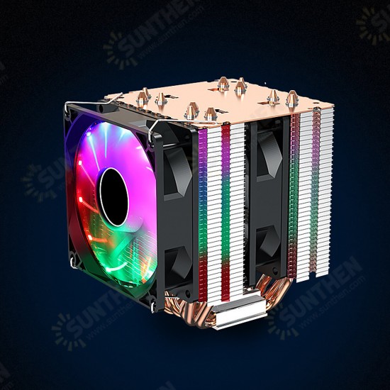 6 Copper Tube Ultra-Quiet Color CPU Cooling Fan Dual/Triple Fan