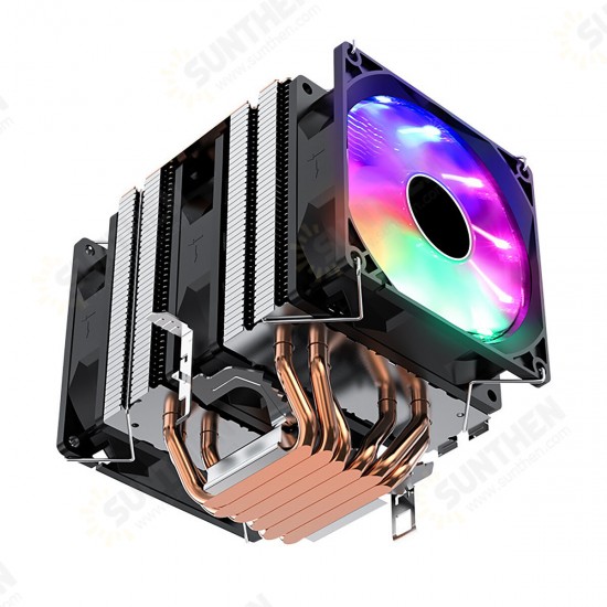 6 Copper Tube Ultra-Quiet Color CPU Cooling Fan Dual/Triple Fan