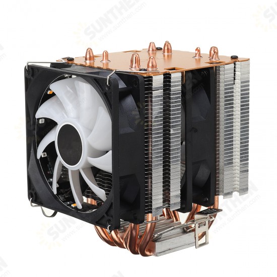 6 Copper Tube Ultra-Quiet Color CPU Cooling Fan Dual/Triple Fan